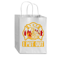 Firefighter T  Shirt Fire Rescue Firefighter I Put Out Fireman T  Shir Cub Paper Bag - 8 X 4 1/2 X 10 1/4 | Artistshot