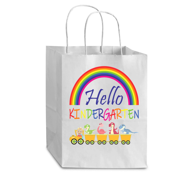 Train Dinosaur Team First Day Of Kindergarten Back To School T Shirt Cub Paper Bag - 8 X 4 1/2 X 10 1/4 | Artistshot