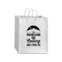 The Mountains Are Calling And I Must Go Debie Paper Bag - 10 X 5 X 13 | Artistshot