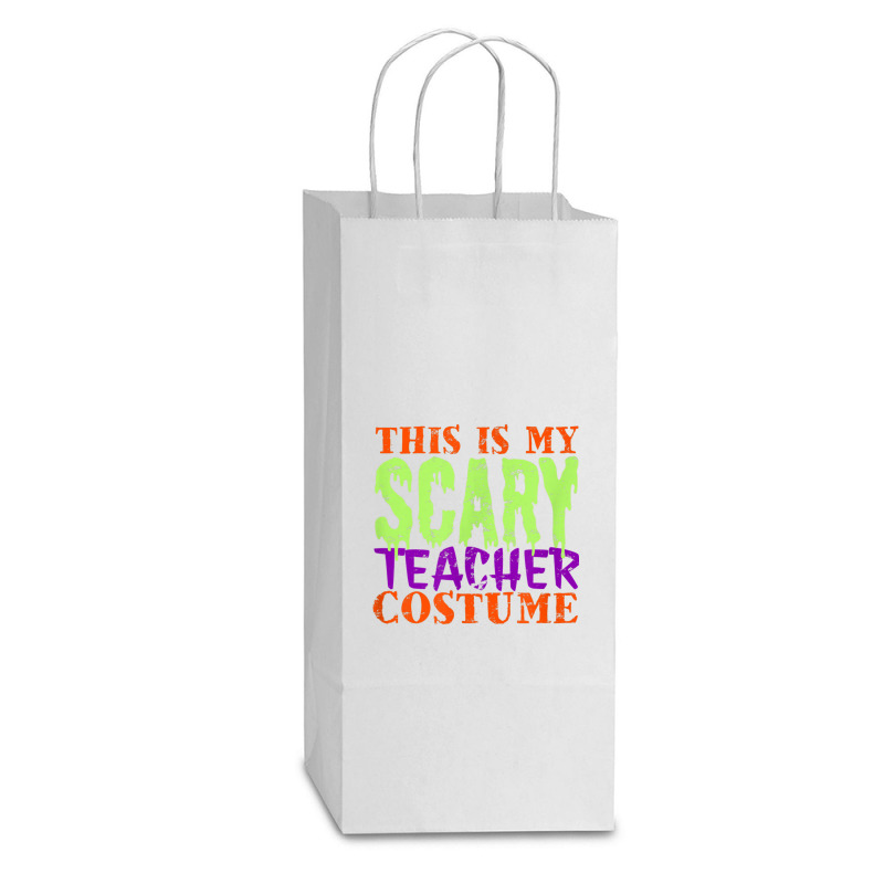 This Is My Scary Teacher Costume Halloween Cute Animations Characters Double Wine Paper Bag - 6 1/2 X 3 1/2 X 12 3/8 | Artistshot