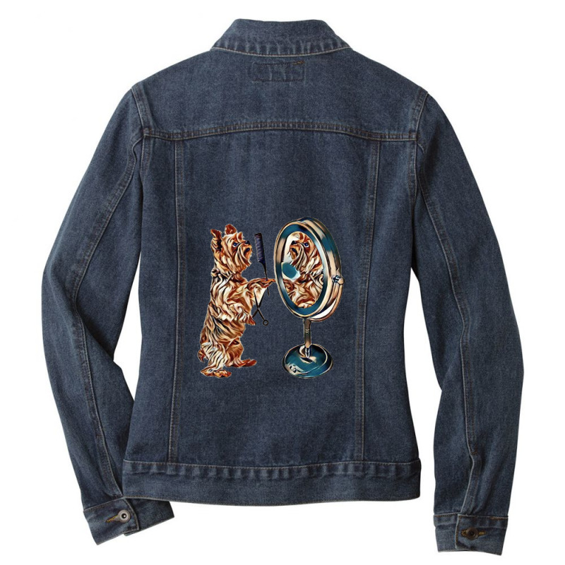 Funny Photo Of A Yorkshire Te Ladies Denim Jacket by Kemnabi | Artistshot