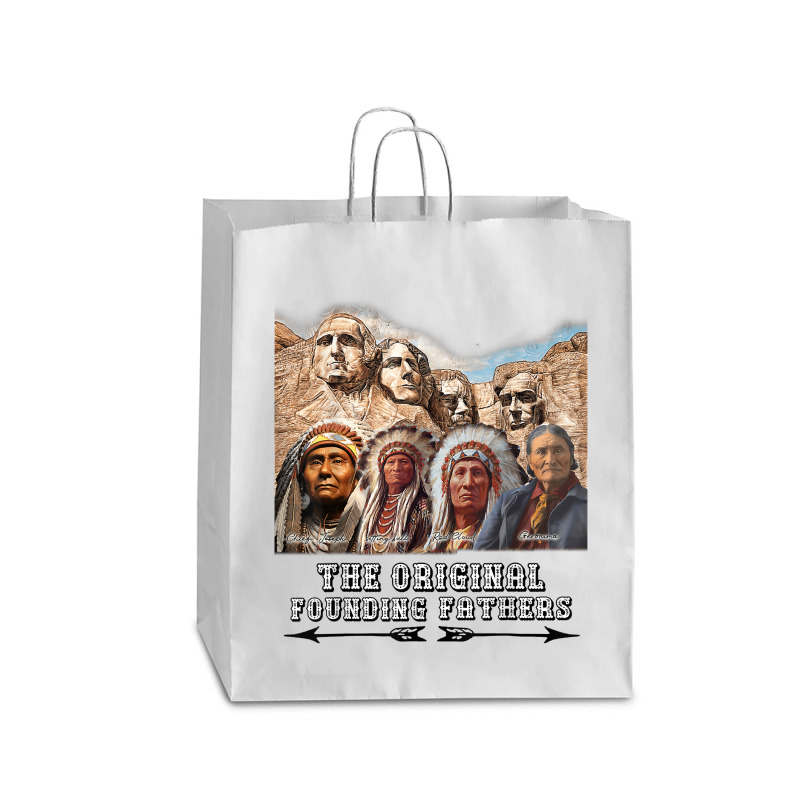 The Original Founding Fathers Native American T Shirt Queen Paper Bag - 16 X 6 X 19 1/4 | Artistshot