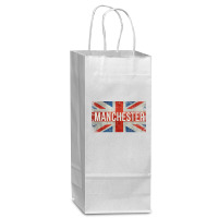 Manchester England United Kingdom British Flag Vintage T Shirt Wine Paper Bag - 5 1/2 X 3 1/4 X 13 | Artistshot