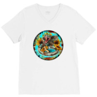 Rattlesnake And Sunflower V-neck Tee | Artistshot