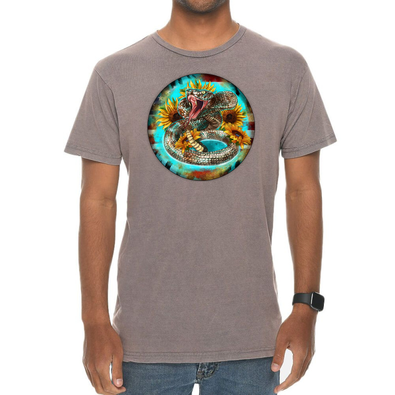 Rattlesnake And Sunflower Vintage T-Shirt by Christmas Ornament Shop | Artistshot