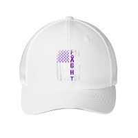 Pancreatic Cancer Awareness, Purple Fight American Flag T Shirt Mesh Cap | Artistshot