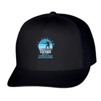 Skiing Lover Skier Slalom Skiing Skiing Lover Wakeboarding Tee Water S Trucker Cap | Artistshot