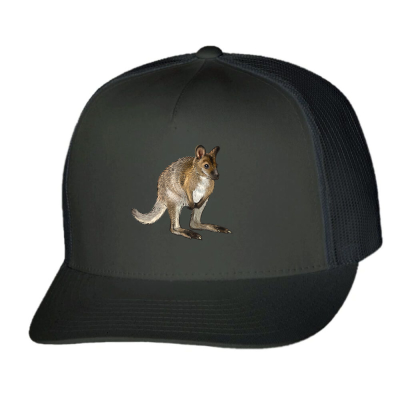 Hand Drawn Wallaby Animal Trucker Cap by LillyAllenDesigns | Artistshot