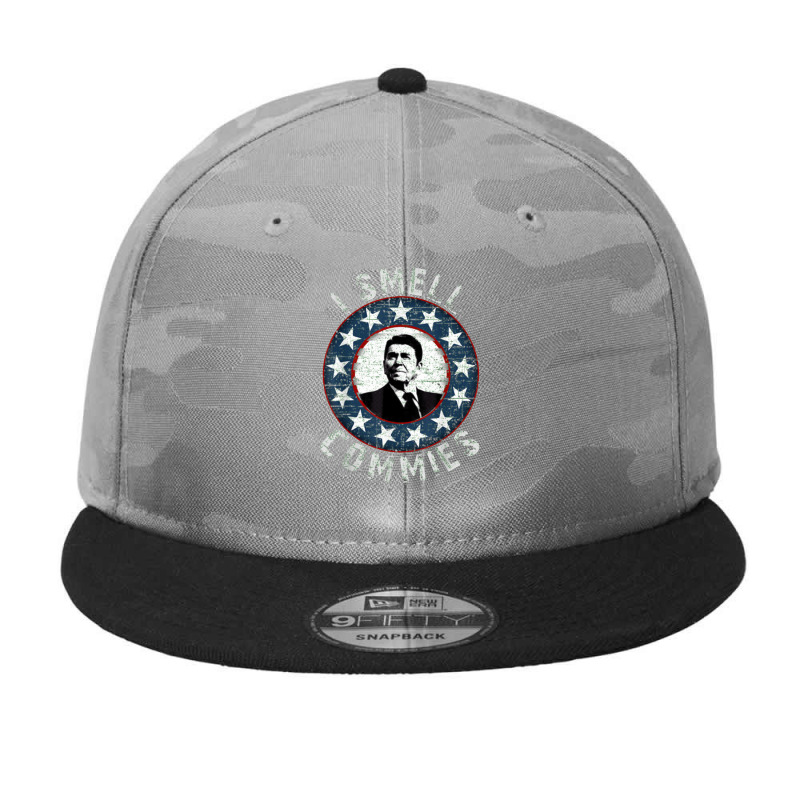 Ronald Reagan I Smell Commies Retro Vintage Political Humor Camo Snapback by dwindupadi | Artistshot