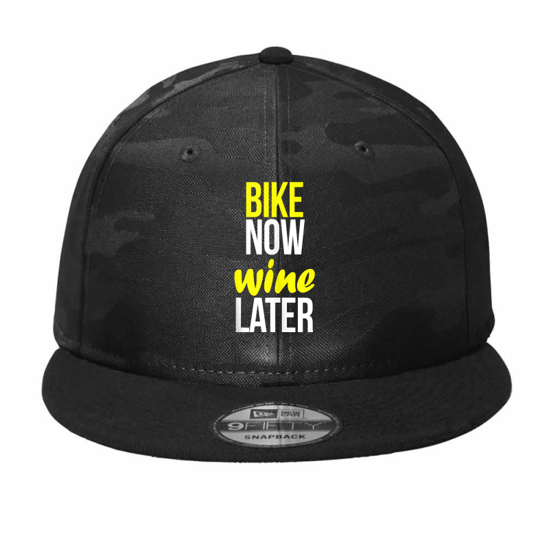 Cycle Bike Now Wine Later Funny Cyclist Cycling Gift Tank Top Camo Snapback | Artistshot