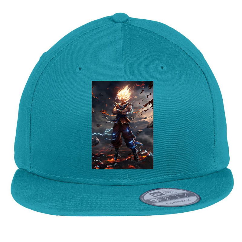 Son Goku Super Saiyan Flat Bill Snapback Cap by annaponder | Artistshot