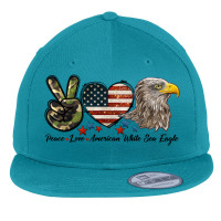 Peace Love American White Sea Eagle Flat Bill Snapback Cap | Artistshot