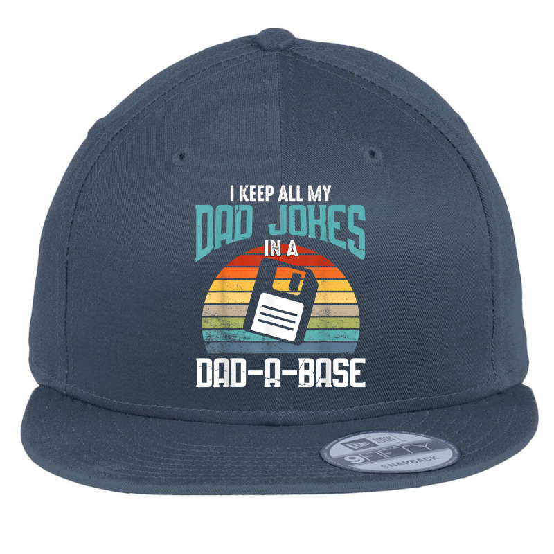 Funny Dad Jokes Database Pun Best Dad Humor Fathers Day T Shirt Flat Bill Snapback Cap by copedoire | Artistshot