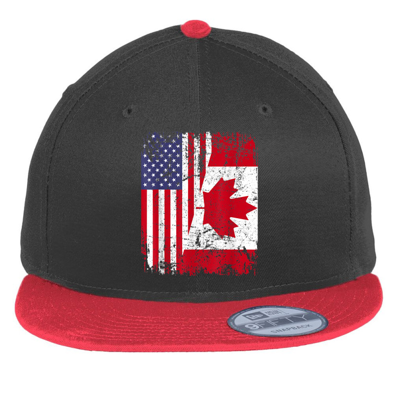 Canadian Roots  Half American Flag  Canada T Shirt Flat Bill Snapback Cap by tandonwelters | Artistshot