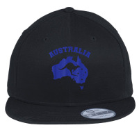 Australia With Kangaroo And Map T Shirt Flat Bill Snapback Cap | Artistshot