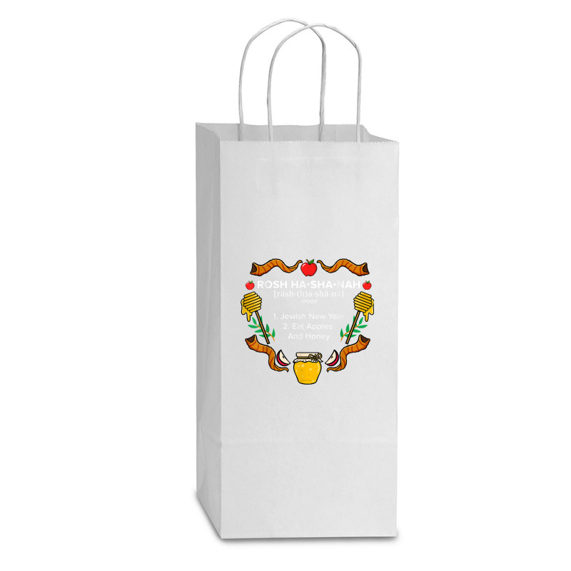 Rosh Hashanah Definition Jewish New Year T Shirt Double Wine Paper Bag - 6 1/2 X 3 1/2 X 12 3/8 | Artistshot