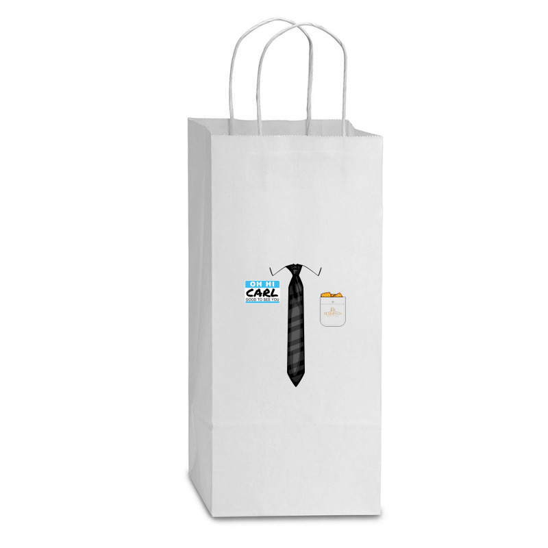 Oh Hi Carl Double Wine Paper Bag - 6 1/2 X 3 1/2 X 12 3/8 | Artistshot