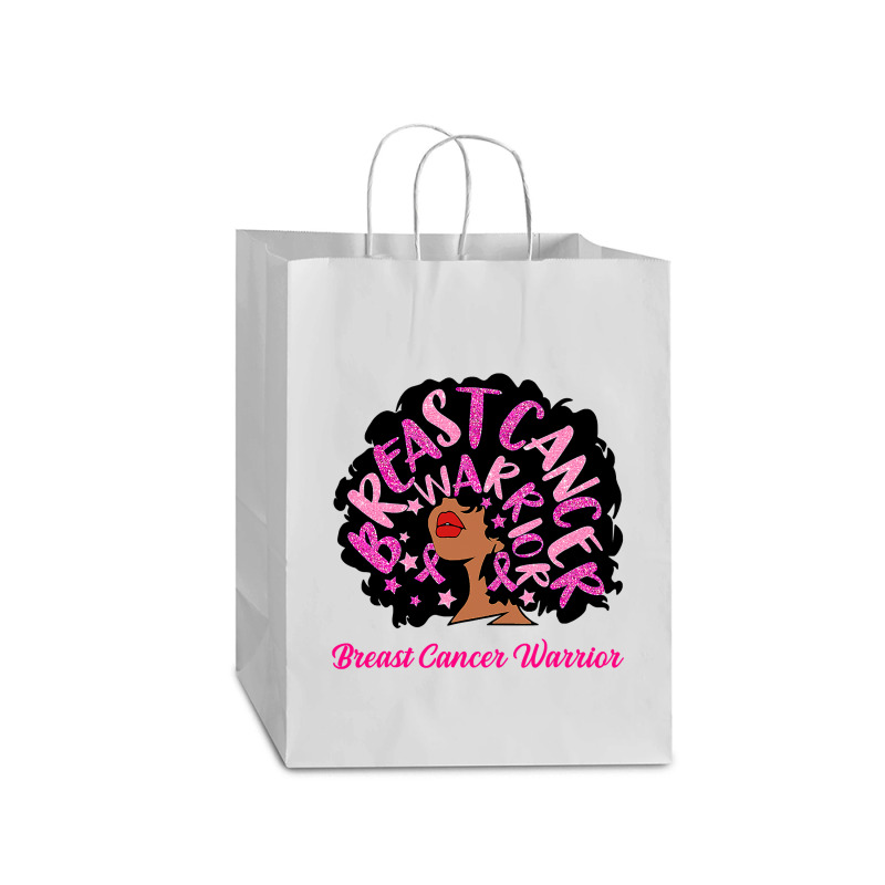 Breast Cancer Warrior Queen Black Woman Pink Ribbon October Mart Paper Bag -13 X 7 X 17 | Artistshot