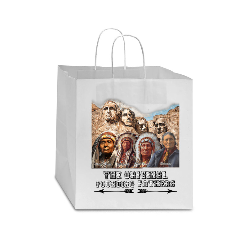 The Original Founding Fathers Native American T Shirt Star Paper Bag - 13 X 7 X 13 | Artistshot