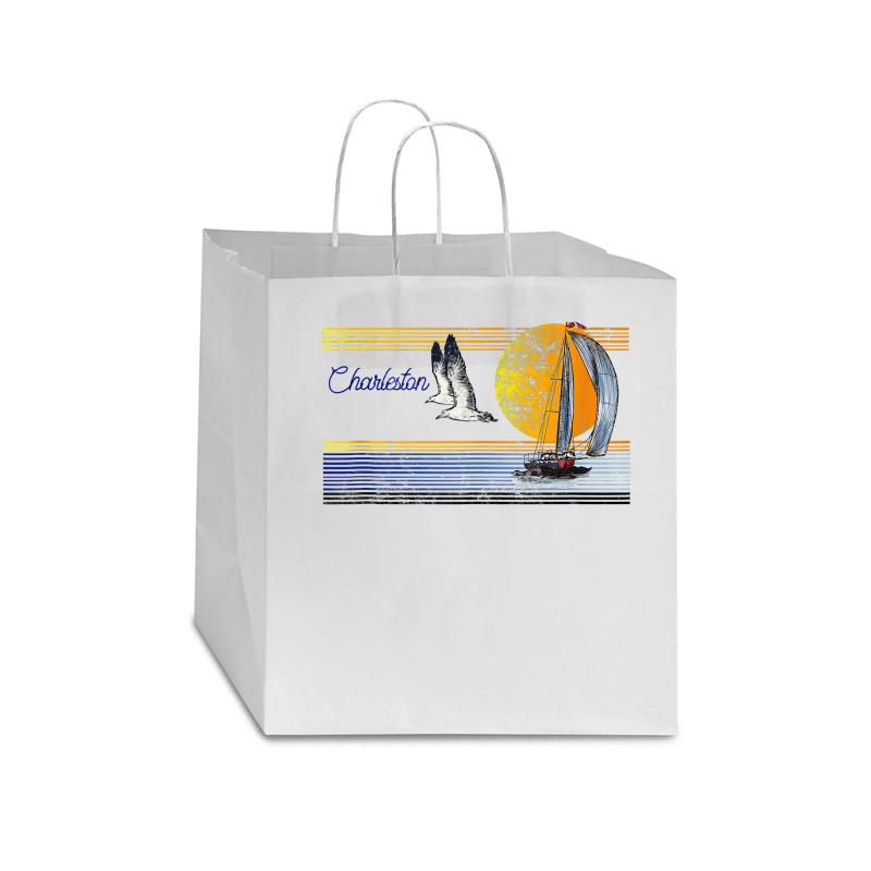 Vintage Sailing Sailboat Sail   Charleston South Carolina Tank Top Star Paper Bag - 13 X 7 X 13 | Artistshot