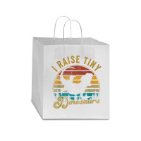 I Raise Tiny Dinosaur Funny Vintage Retro 70s Bearded Dragon Day Gift Star Paper Bag - 13 X 7 X 13 | Artistshot