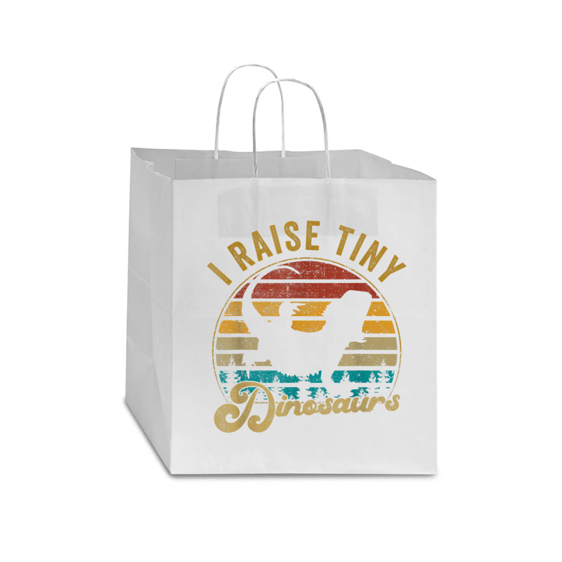 I Raise Tiny Dinosaur Funny Vintage Retro 70s Bearded Dragon Day Gift Star Paper Bag - 13 X 7 X 13 | Artistshot