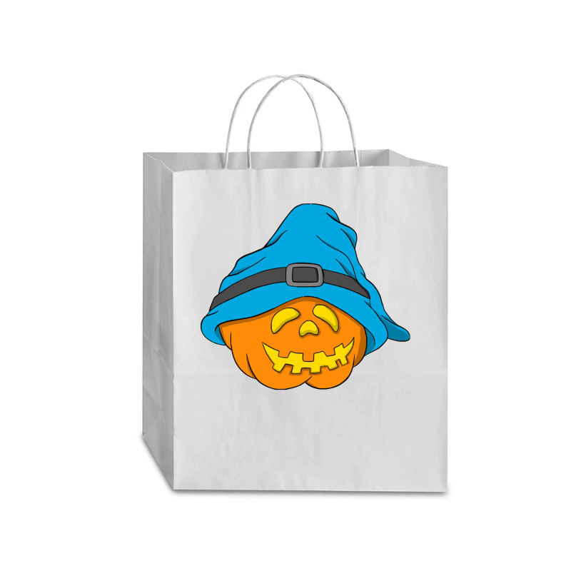 Halloween Jack O Lantern T  Shirt Slouchy Hat Halloween Pumpkin Blue V Traveler Paper Bag -13 X 6 X 15 3/4 | Artistshot