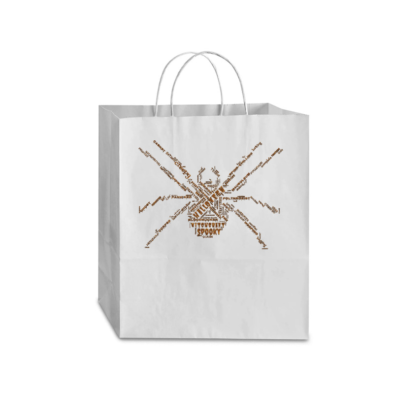 Halloween T  Shirt Sparkly Halloween Wordcloud Spider T  Shirt Traveler Paper Bag -13 X 6 X 15 3/4 | Artistshot