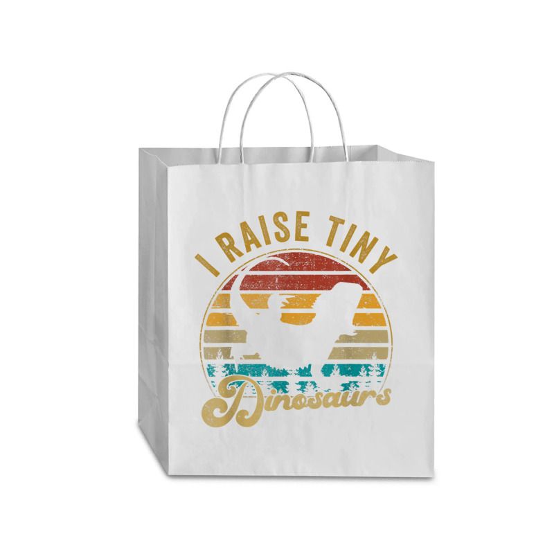 I Raise Tiny Dinosaur Funny Vintage Retro 70s Bearded Dragon Day Gift Traveler Paper Bag -13 X 6 X 15 3/4 | Artistshot