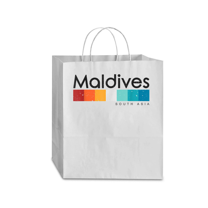 Vintage Maldives South Asia Retro Design T Shirt Traveler Paper Bag -13 X 6 X 15 3/4 | Artistshot