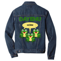 Three Frogs Dayenu   Funny Pesach Passover T Shirt Men Denim Jacket | Artistshot