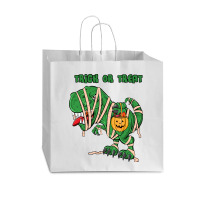 Halloween T  Shirthalloween Dinosaur T Rex Mummy Pumpkin T R I C K O R Vogue Paper Bag - 16 X 6 X 12 | Artistshot