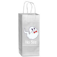 Halloween T  Shirt His Boo Halloween Ghost T  Shirt Wine Paper Bag - 5 1/2 X 3 1/4 X 13 | Artistshot