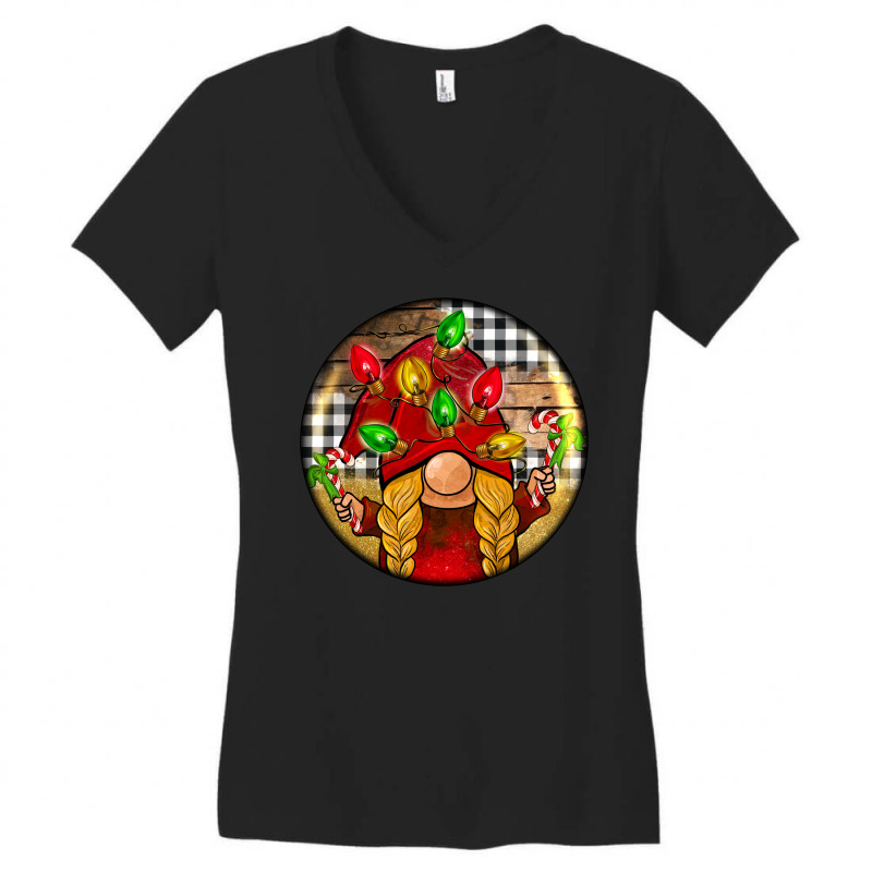 Christmas Gnome Women's V-Neck T-Shirt by Christmas Ornament Shop | Artistshot