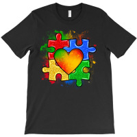 Autism Puzzle Pieces Heart T-shirt | Artistshot