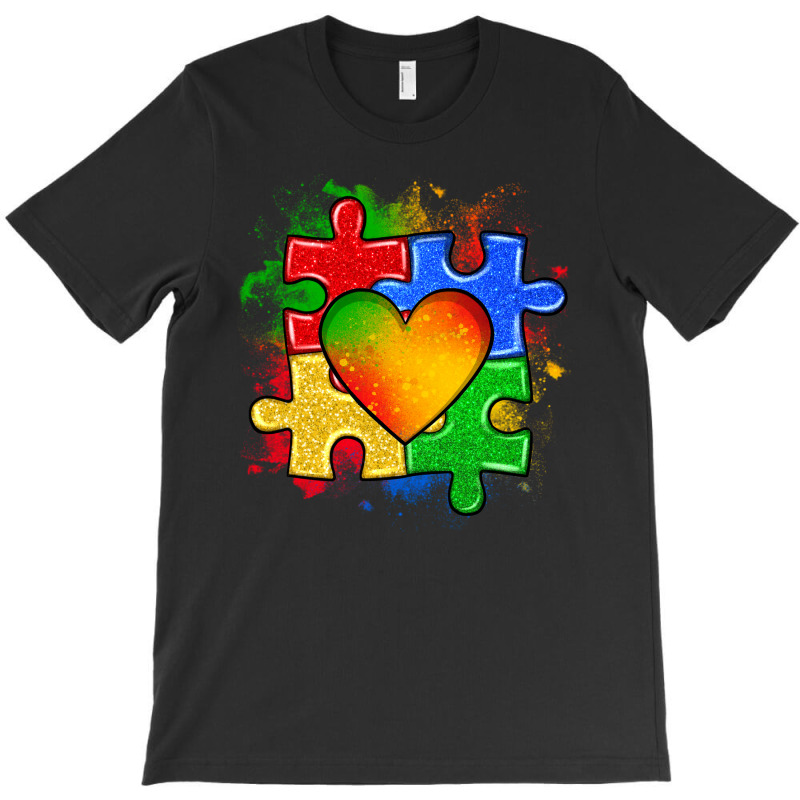 Autism Puzzle Pieces Heart T-shirt | Artistshot