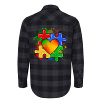 Autism Puzzle Pieces Heart Flannel Shirt | Artistshot