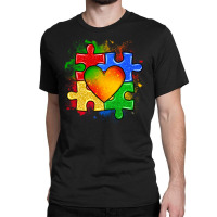 Autism Puzzle Pieces Heart Classic T-shirt | Artistshot