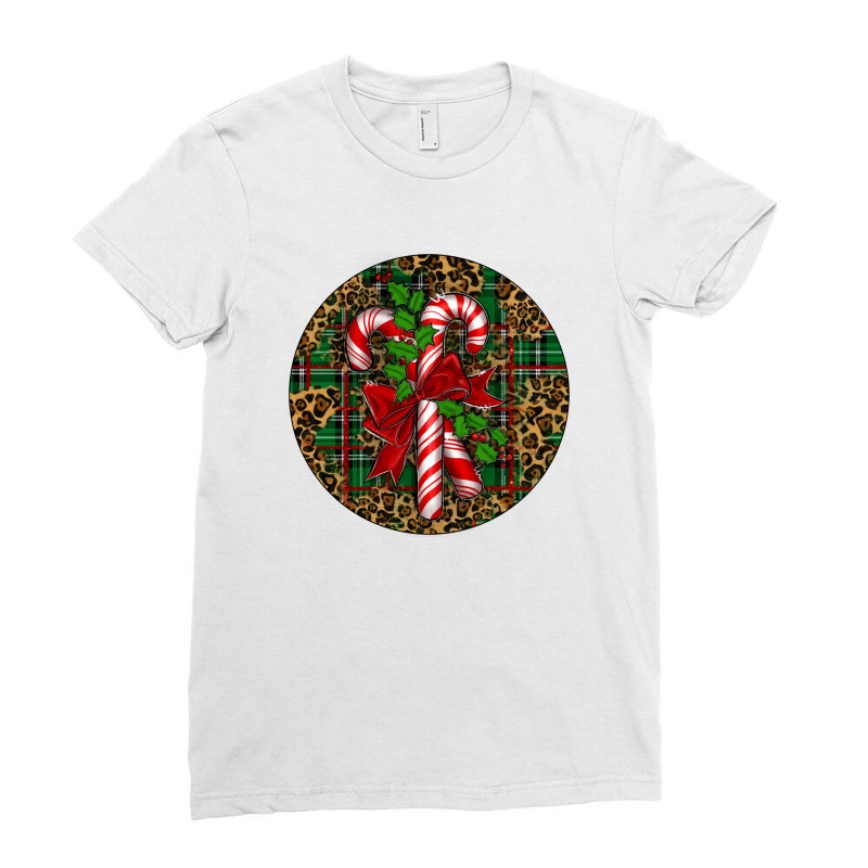 Candy Cane Christmas Ladies Fitted T-Shirt by Christmas Ornament Shop | Artistshot