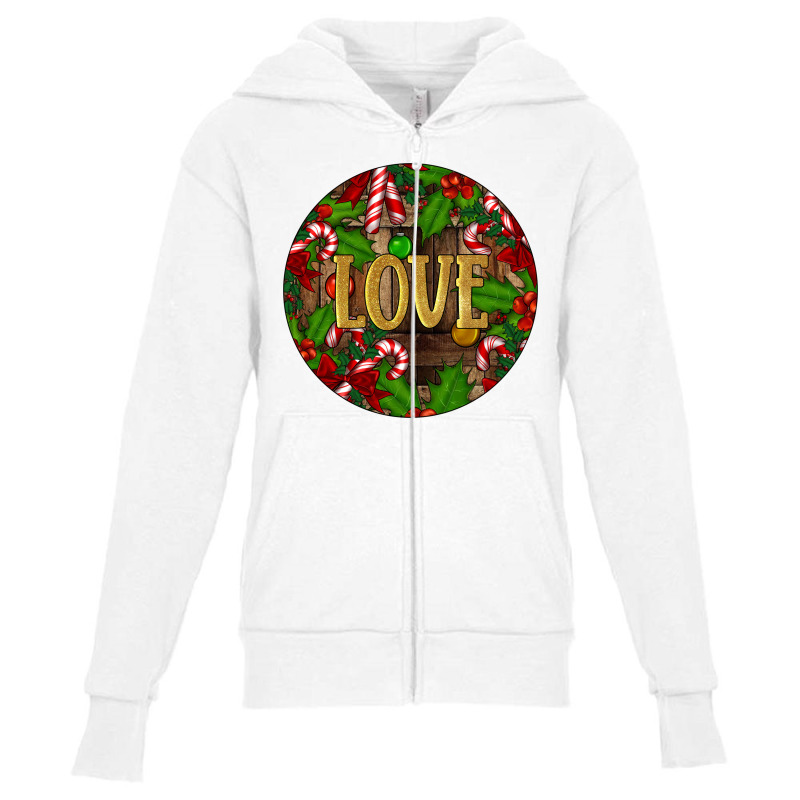 Christmas Love Youth Zipper Hoodie by Christmas Ornament Shop | Artistshot