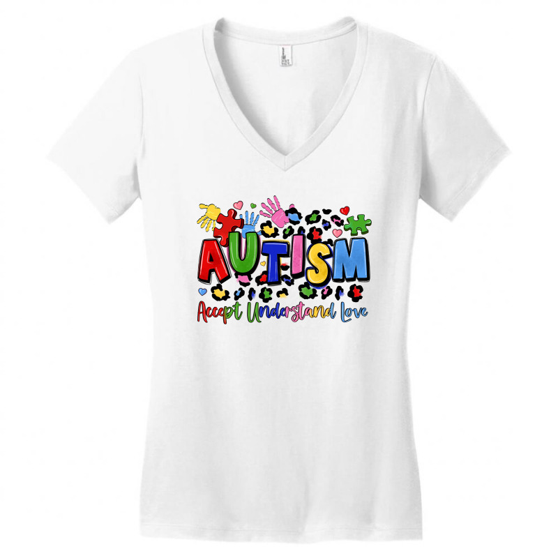 Autism Accept Understand Love Women's V-Neck T-Shirt by LillyAllenDesigns | Artistshot