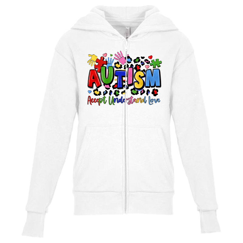 Autism Accept Understand Love Youth Zipper Hoodie by LillyAllenDesigns | Artistshot