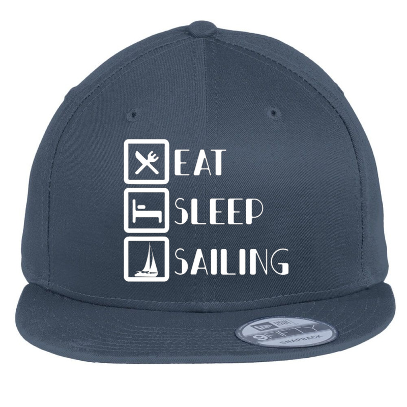 Eat Sleep Sailing For Dark Flat Bill Snapback Cap | Artistshot