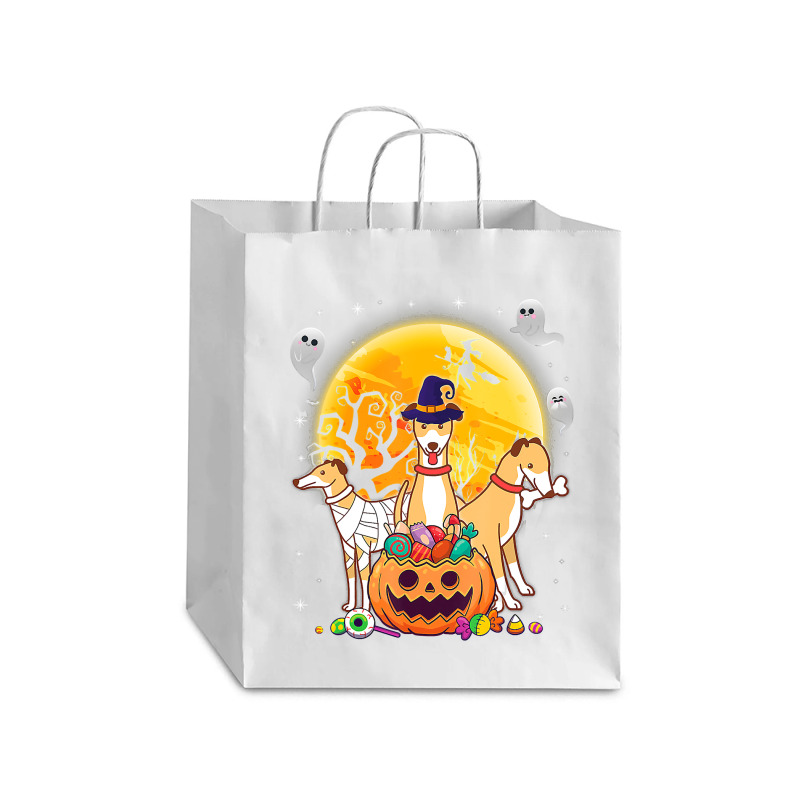 Whippets Dog Mummy Witch Moon Ghosts Happy Halloween Day 119 Debie Paper Bag - 10 X 5 X 13 | Artistshot