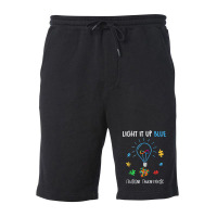 Autism Awareness Shirt Light It Up Blue Autism Awareness Fleece Short | Artistshot