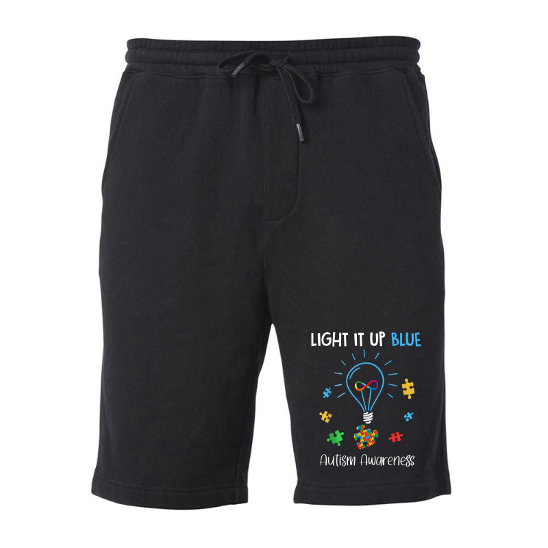 Autism Awareness Shirt Light It Up Blue Autism Awareness Fleece Short by ninidedawa | Artistshot