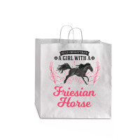 Friesian Horse T  Shirt Friesian Horse Girl T  Shirt Jumbo Paper Bag - 18 X 7 X 18 3/4 | Artistshot