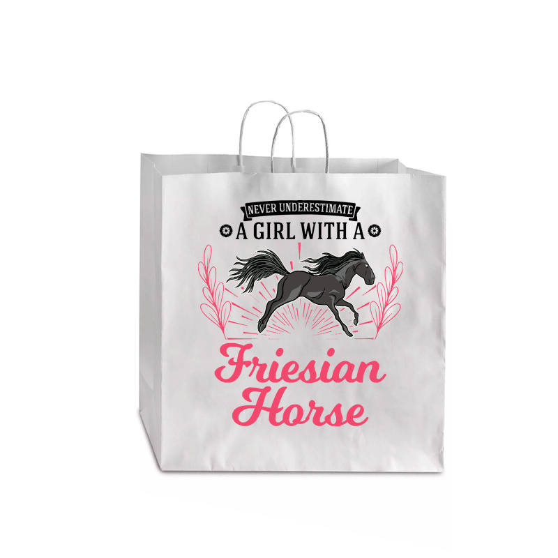 Friesian Horse T  Shirt Friesian Horse Girl T  Shirt Jumbo Paper Bag - 18 X 7 X 18 3/4 | Artistshot