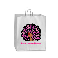 Breast Cancer Warrior Queen Black Woman Pink Ribbon October Queen Paper Bag - 16 X 6 X 19 1/4 | Artistshot