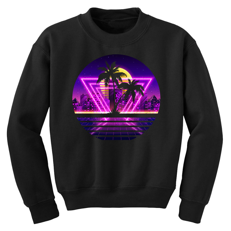 Vaporwave Palm Youth Sweatshirt by autlu2024 | Artistshot